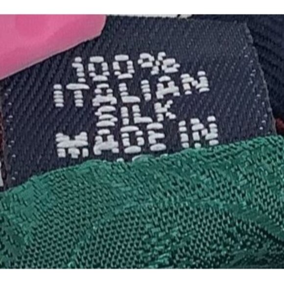 Tommy Hilfiger 100% Silk Mens Tie With Shield Pattern 59" X 4" Made In Italy - Picture 3 of 5